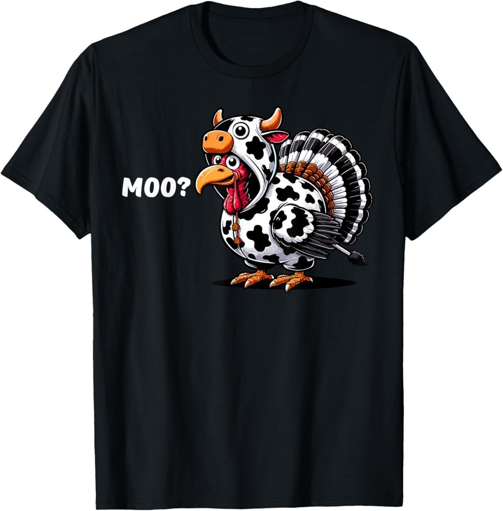 Turkey Moo Funny Thanksgiving T-Shirt