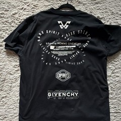 Givenchy Men’s Black XL Cotton Jersey Crew Neck Spirit Logo Graphic T-Shirt