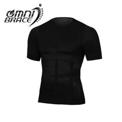 OmniBrace Men’s Body Slimming Short Sleeve Compression T-Shirt Up To 3XL & 4XL
