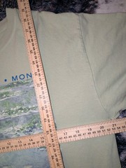 Gildan Ultra Cotton Men’s Green Monet Water Lilies Art Graphic Tee Crew Neck L
