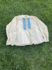 True Vintage Mexico Hand embroidered Mexican peso shirt 1940-1970