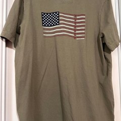 Life-is-good Men’s Khaki and Green T-shirt