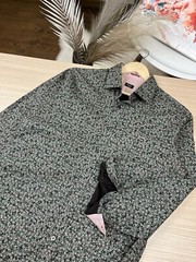 Paul Smith London Men Floral Shirt Made in Italy Cotton Long Sleeve Size 17 43