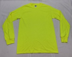Mens’s Safety Yellow Cotton Blend High Vis Long Short Sleeve T Shirt X2 Small