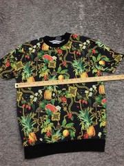 Asos Shirt Mens Size XS Extra Small Black Green Fruit Gold