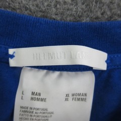 Helmut Lang Shirt Mens Large Blue Short Sleeve Crewneck Logo Tee Casual Top