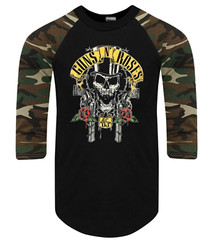 Guns N Roses 85 Hard Rock Band Shirt RAGLAN 3/4 SLEEVE (Multiple Variations)