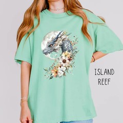 Vintage Moon Dragon Fantasy Art Comfort Tee Shirt Men Women Soft