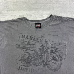Vintage Harley Davidson Shirt Size XXL Gray Traverse City Michigan Motorcycle