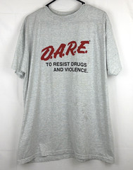 VTG D.A.R.E. Resist Drugs and Violence T-Shirt Men Large Gray Cotton Blend DARE
