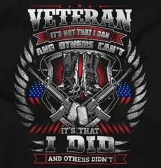 Veteran American Flag Patriotic Military Mens Casual Crewneck T Shirts Tees