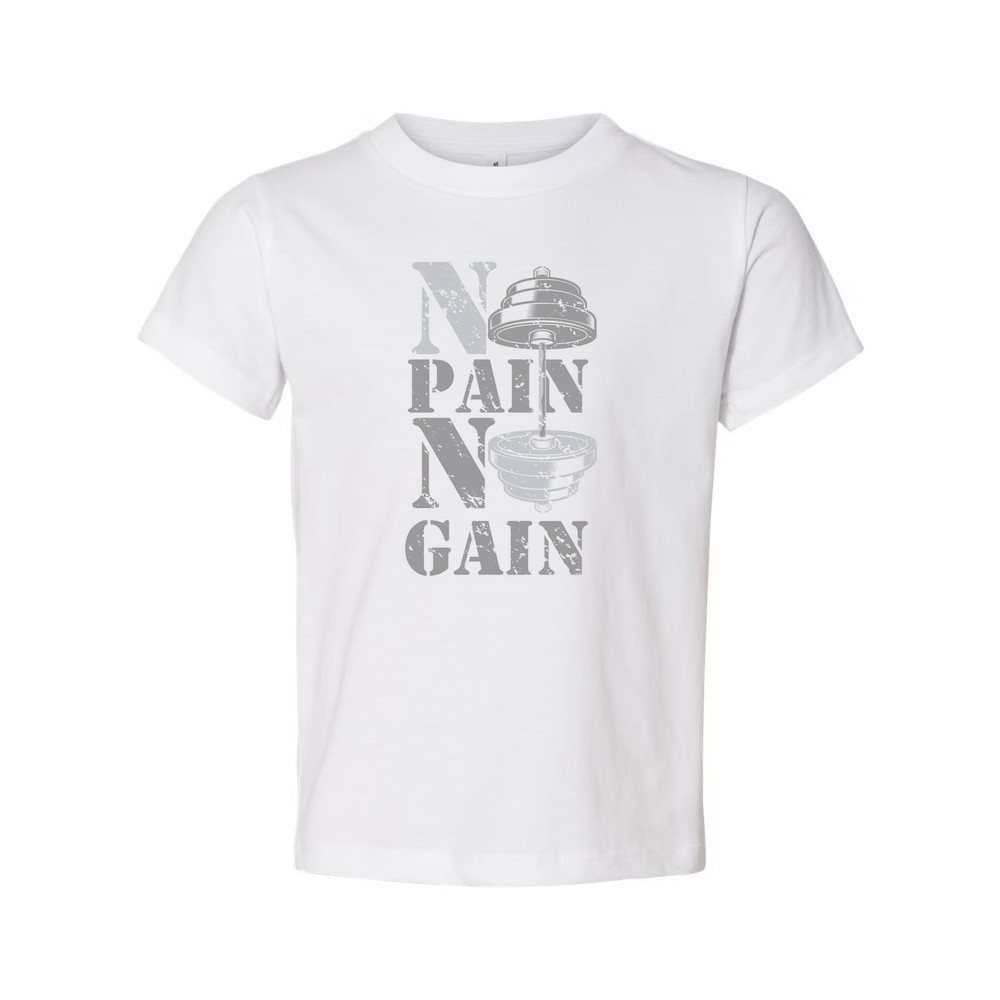 Unisex No Pain No Gain Graphic T-Shirt With Dumbbell Design For Gym Workouts And