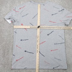 Champion AOP Shirt NWT Mens Large Gray All Over Cotton/Poly Blend S/S Pullover