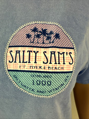 Salty Sam’s T-Shirt Mens Small Fort Myers Beach Cotton Unisex Blue Made In India