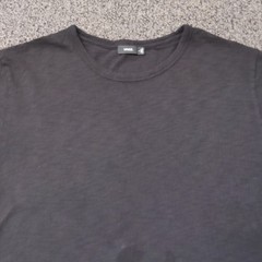 Vince Shirt Mens Large Gray Crewneck Cotton Short Sleeve Tee Solid FLAW
