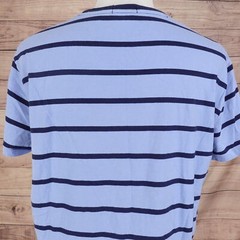 POLO RALPH LAUREN CUSTOM SLIM FIT BLUE STRIPED SHORT SLEEVE TSHIRT SZ XL **READ