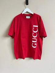 Gucci Oversized Vertical Logo Tee in Red BNWT S