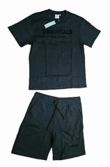 Fear Of God Essentials 100% Cotton Tee+Shorts Set Slim Fit Black XL. New