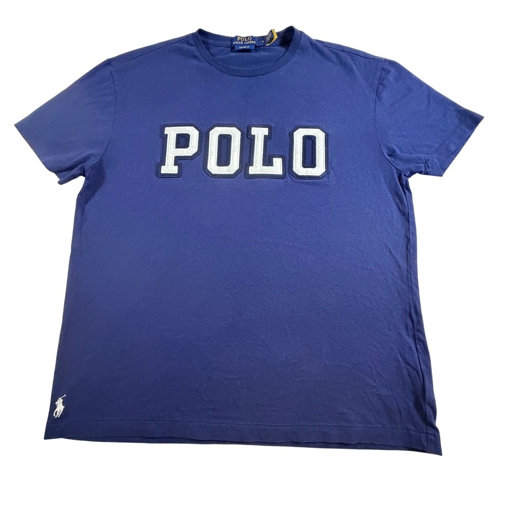 Polo Ralph Lauren Stitched Varsity Logo T-Shirt Navy Blue Men’s Sz Md