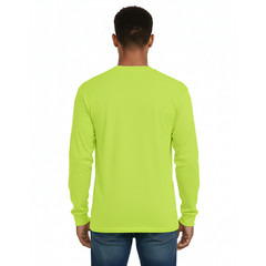 NEW Gildan Men’s Heavy Cotton Long Sleeve T-Shirt 5400 Safety Green Classic Tee