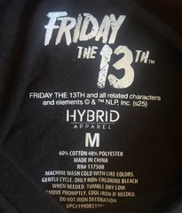 Distressed Hockey Mask Friday The 13Th Graphic Print Shirt Men’s Medium Black