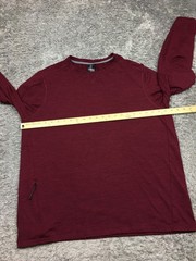 Members Mark Tech Crew Shirt Mens Size Red Maroon Long Sleeve