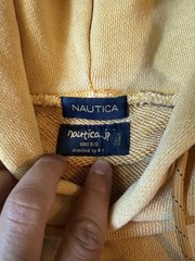 NAUTICA 22SS Arch Logo Hoodie, Size L, Cotton, BEG 221-1220 Vintage