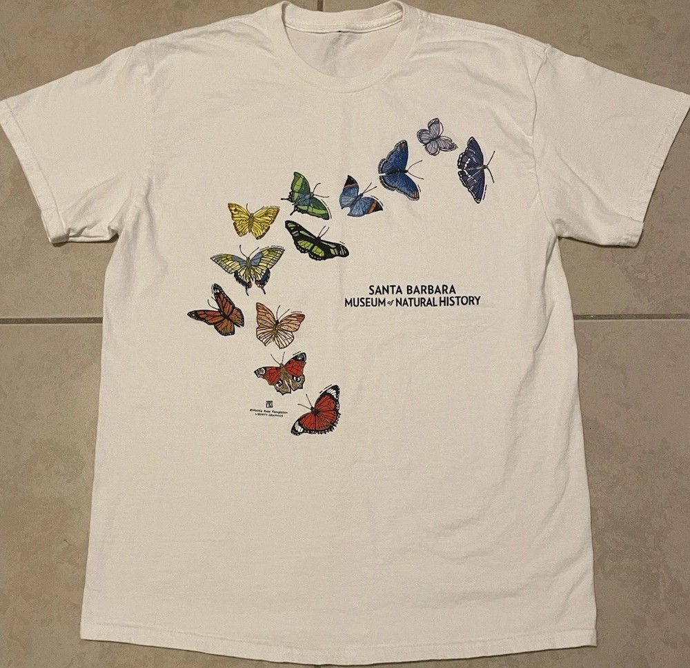 Vtg Butterfly Art AOP Shirt M Nature Wildlife Animal Grunge Vaporwave 90s Y2K
