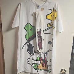 Flirts Peanuts Snoopy Woodstock Graphic Tee One Size White with included socks