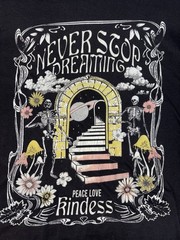 Hot Topic Never Stop Dreaming Peace Love Kindness Skeletons T-Shirt