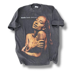 Vintage SADE T shirt XL LOVE DELUXE Summer Tour 1993 Black Faded Modern REPRINT