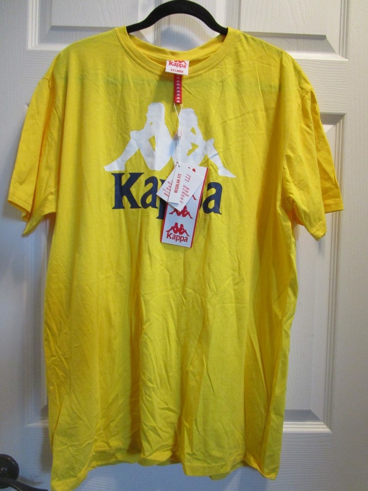 KAPPA AUTHENTIC ESTESSI S/S YELLOW/BLUE T-SHIRT SIZE XXL NEW