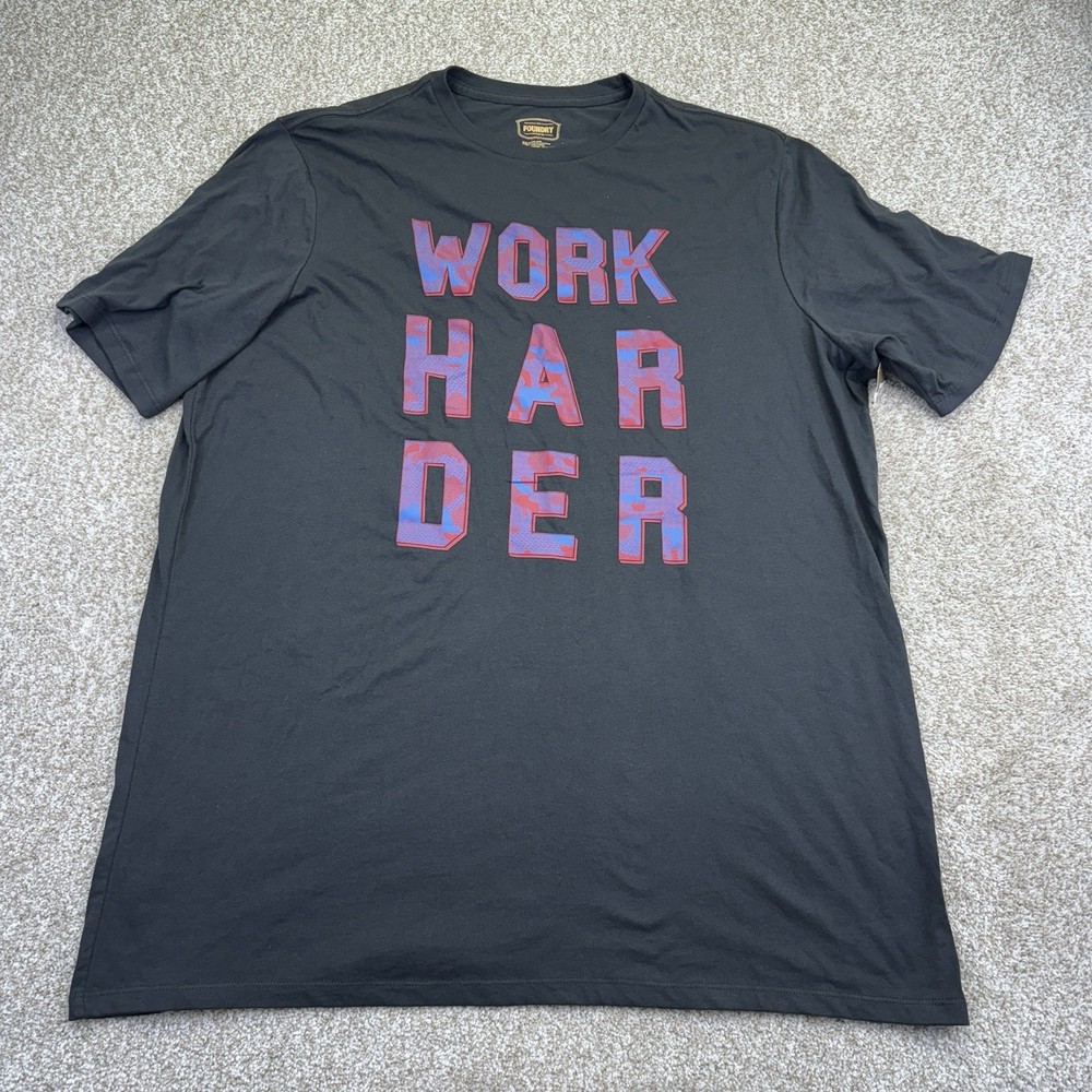 NEW Foundry Graphic T Shirt Mens Big Size 2XLT Short Sleeve Black