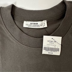 Cotton On Men’s The Boxy Oversized T-Shirt Graphite Size SP Cotton New