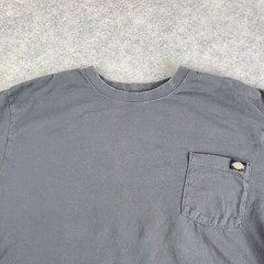 Dickies Shirt Mens 2XL Gray Crew Neck Short Sleeve Pocket Logo Stretch Pullover