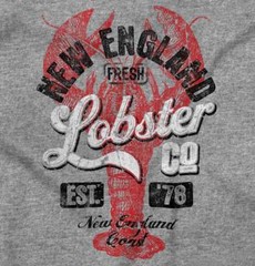 New England Lobster Maine ME Seafood Souvenir Womens or Mens Crewneck T Shirt Te