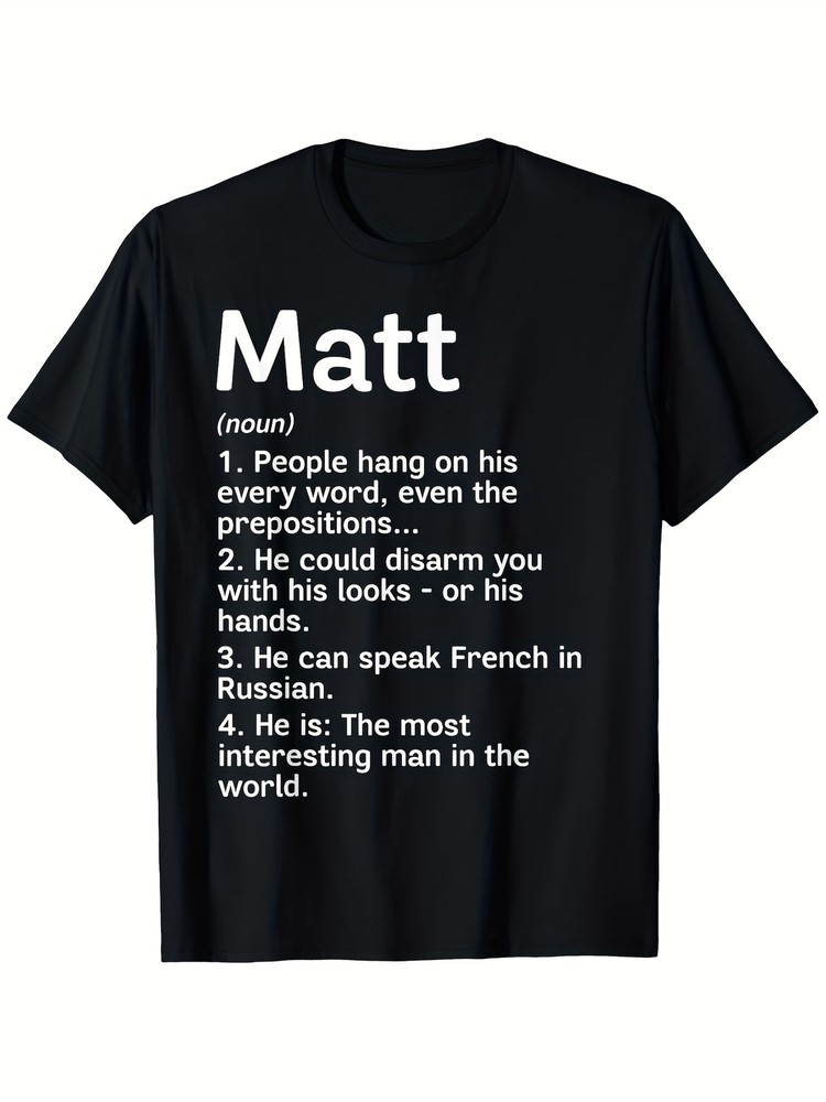 180G Men’S Casual Printed Short T-Shirt with Round Neck, Unisex Gift, Interest