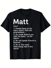 180G Men’S Casual Printed Short T-Shirt with Round Neck, Unisex Gift, Interest