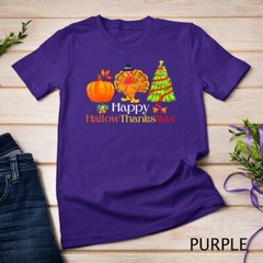 Holiday Happy HallowThanksMas Christmas Halloween Family Unisex T-shirt