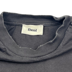 Elwood Size Small Black 100% Organic Cotton T-Shirt Distressed Crew Neck Tee
