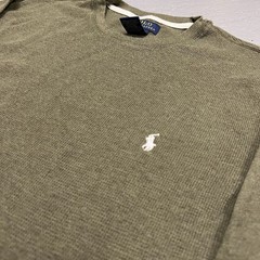 Polo Ralph Lauren Olive Green Thermal Long Sleep Shirt SIZE LARGE