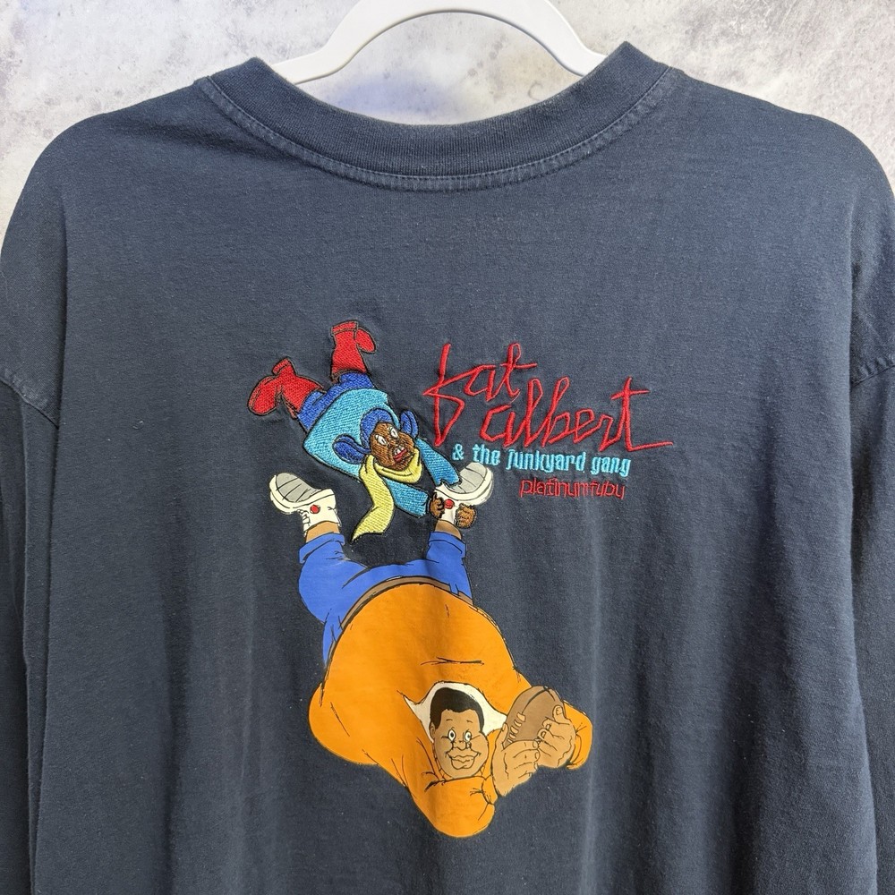 Vintage Platinum Fubu Fat Albert T Shirt Mens Large Blue Long Sleeve