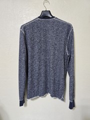 J.Crew Wallace & Barnes Blue Marled French Terry Henley Shirt Medium