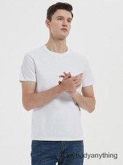 Men’s 100% Mercerized Cotton T-shirt Crew Collar Short Sleeves Casual Basic Tops