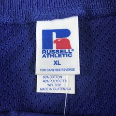 Vintage Russell Athletic Shirt Mens XL Royal Blue Mesh Henley Jersey Athletic