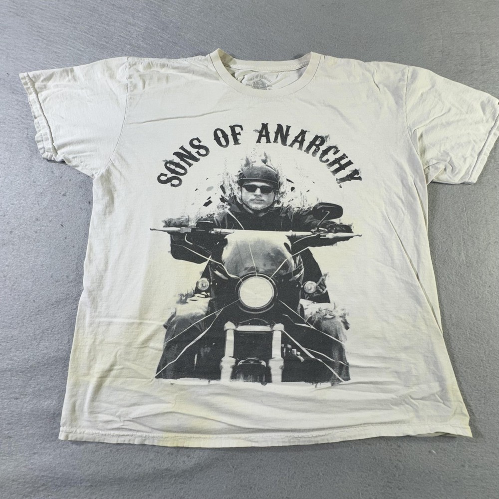 Sons of Anarchy Shirt Mens Extra Large White Biker Motorcycle TV Graphic Tee