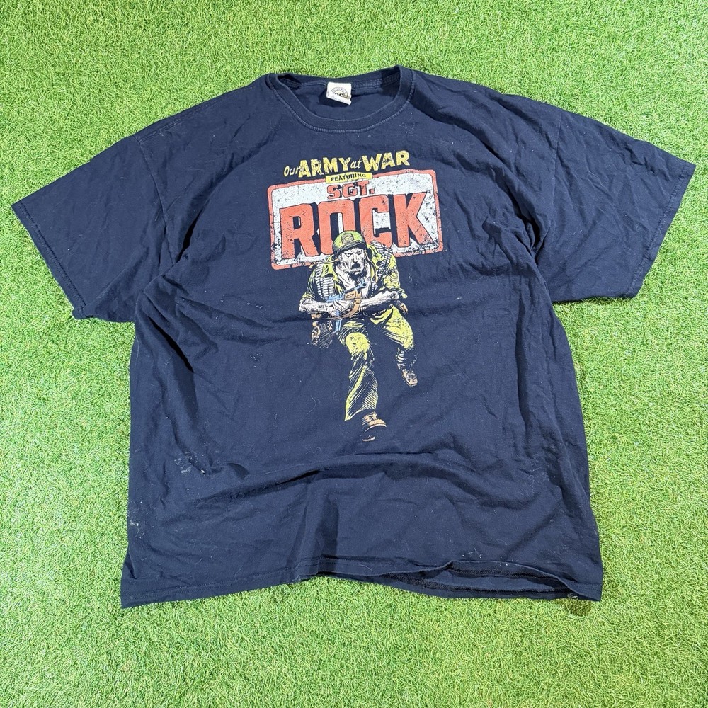 DC Comics 2015 Y2K Sgt. Rock – “Our Army At War” – Black Shirt – 2XL