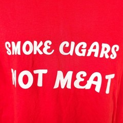Smoke Cigars Not Meat T Shirt Mens Size Large Red Vegan Vegetarian