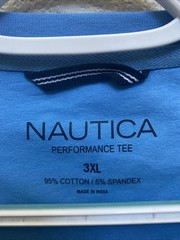 NEW Nautica Performance Mens Blue T-Shirt 3XL V Neck Short Sleeve NWT $44.50