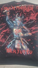 Iron Maiden tshirt All Over Print Eddie the Head Samurai Modern Boot Cut Tag